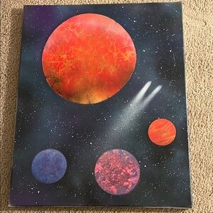 Abstract Space Art Painting Planets